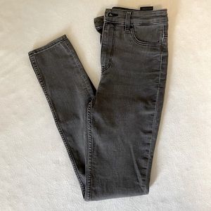 Dark gray, black, super skinny, high waisted jeans